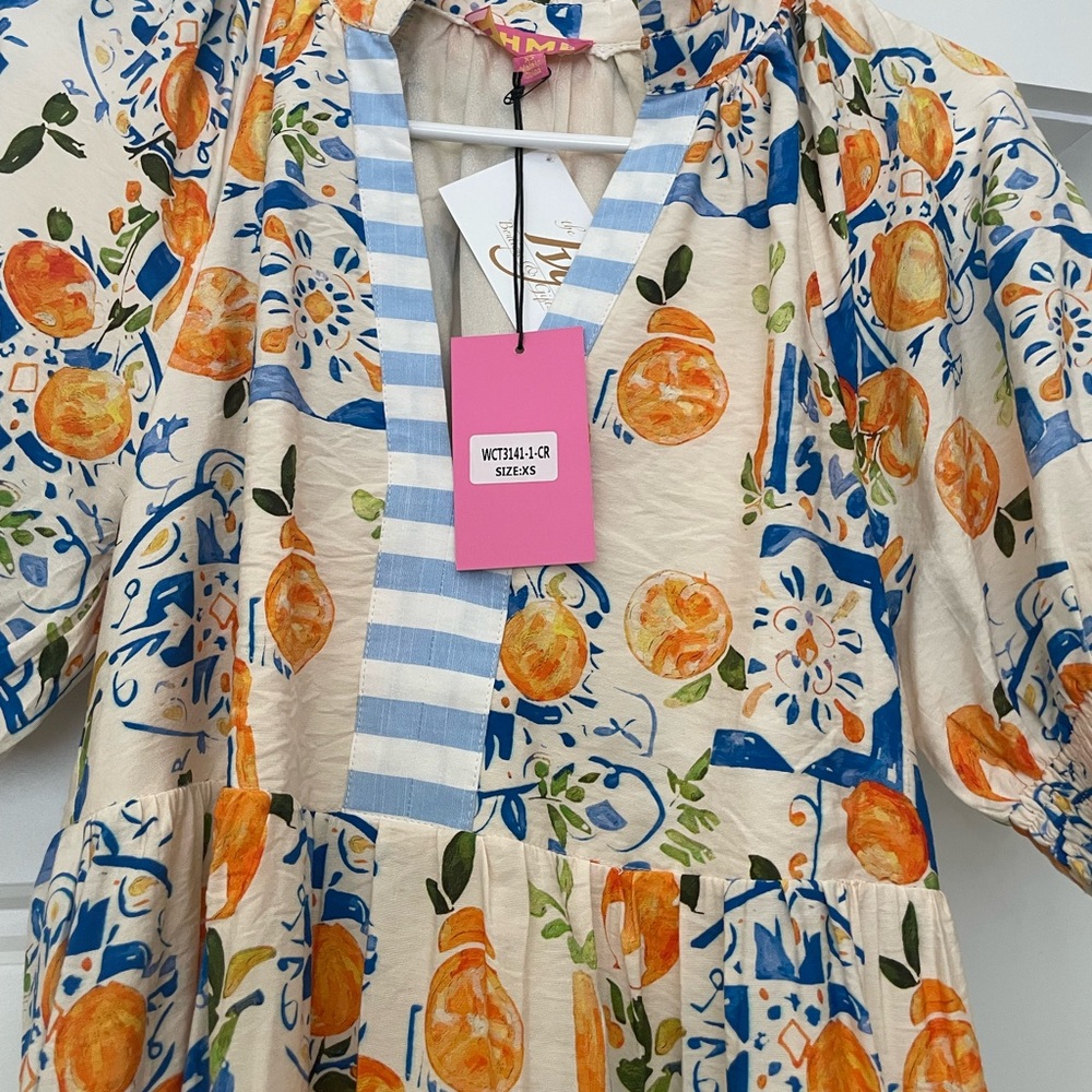 THML orange citrus knee length dress